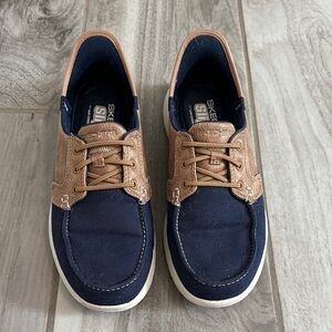 Skechers Slip-ins Women's Navy and Brown Boat Shoes